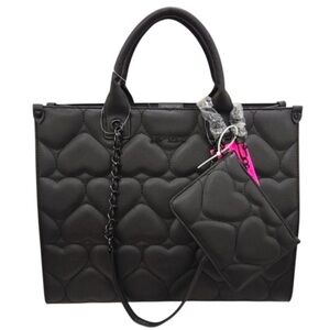 Betsey Johnson Black Heart Tote Bag **limited edition**